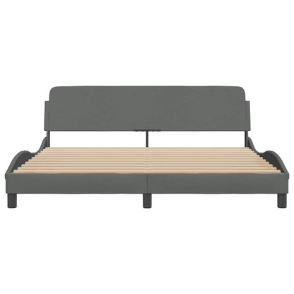 Bed Frame "Dover" Dark Grey 180x200 cm Super King Fabric