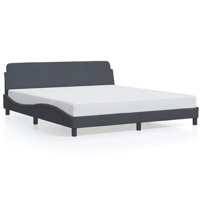 Bed Frame "Dover" Dark Grey 180x200 cm Super King Velvet