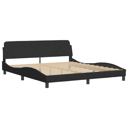 Bed Frame "Dover" Black 180x200 cm Super King Velvet