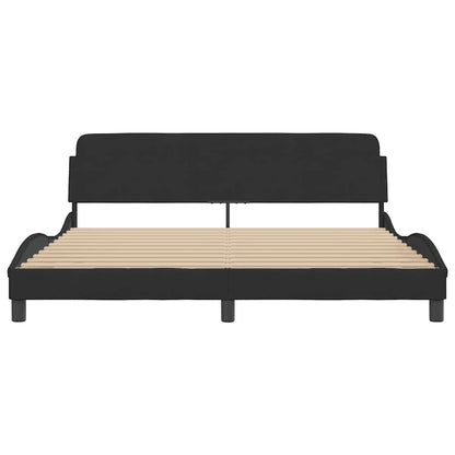 Bed Frame "Dover" Black 180x200 cm Super King Velvet