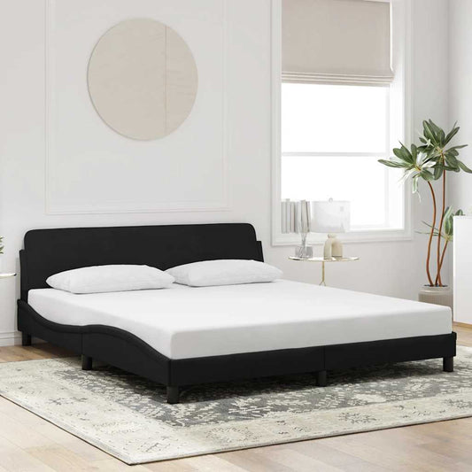 Bed Frame "Dover" Black 180x200 cm Super King Velvet