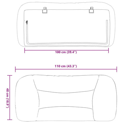 Headboard Cushion "Hvar" Dark Gray 39.4" Fabric