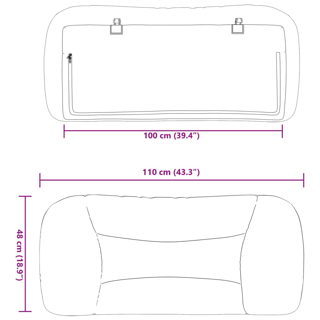 Headboard Cushion "Hvar" White 39.4" Faux Leather