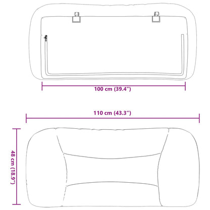 Headboard Cushion "Hvar" White 39.4" Faux Leather