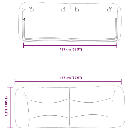 Headboard Cushion "Hvar" Dark Gray 53.9" Fabric