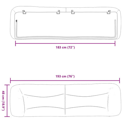Headboard Cushion "Hvar" Light Gray 72" Fabric