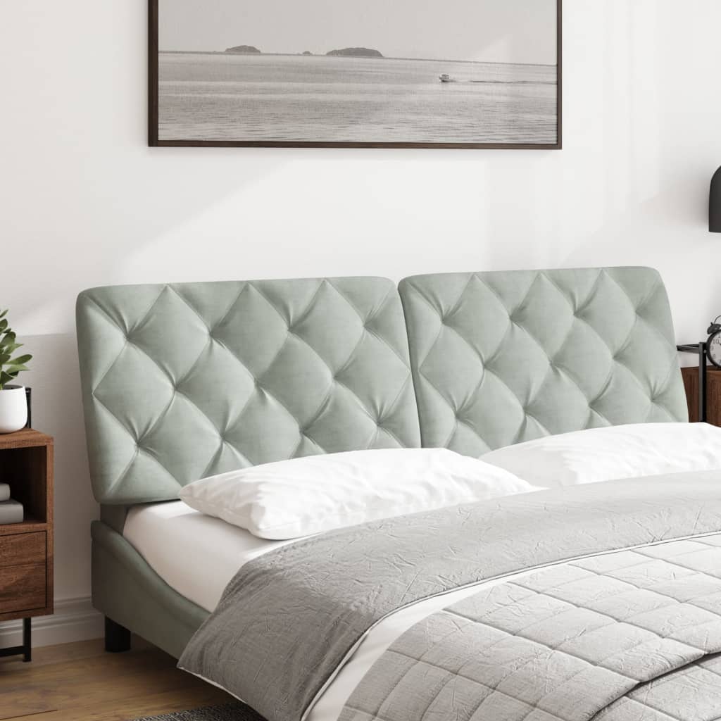 Headboard Cushion Light Gray 59.8" Velvet