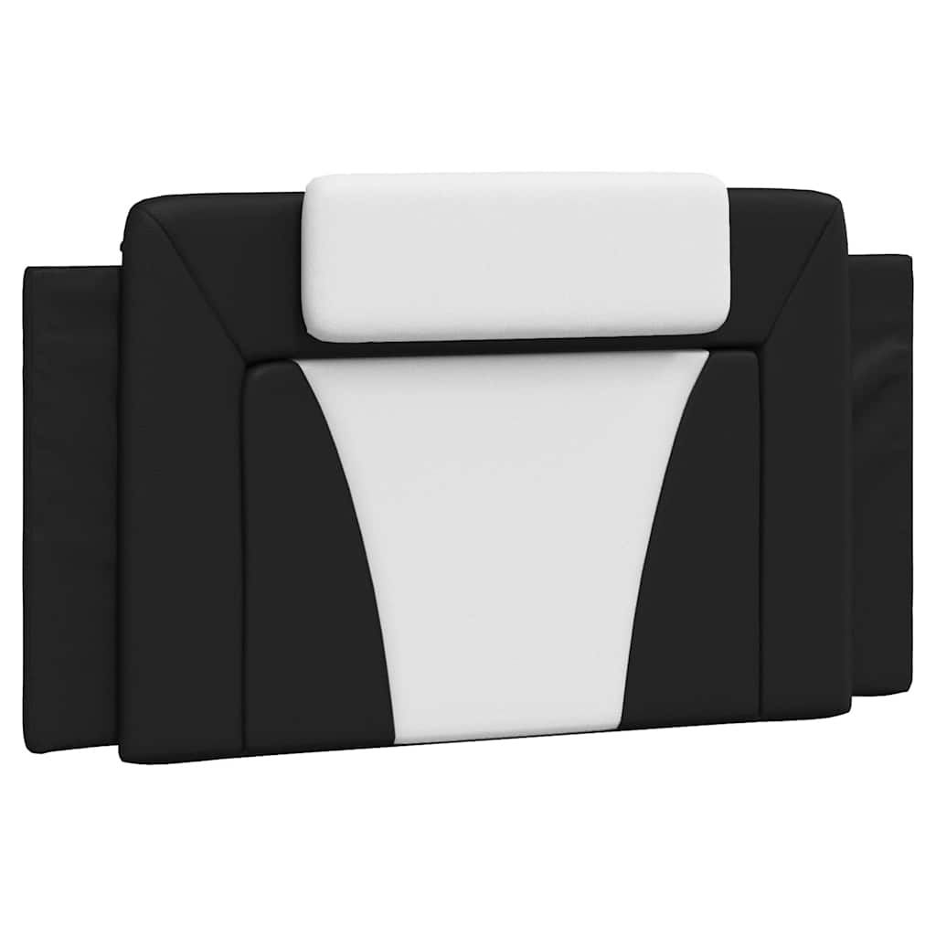 Headboard Cushion "Viana" Black and White 39.4" Faux Leather