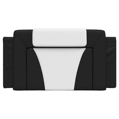 Headboard Cushion "Viana" Black and White 39.4" Faux Leather