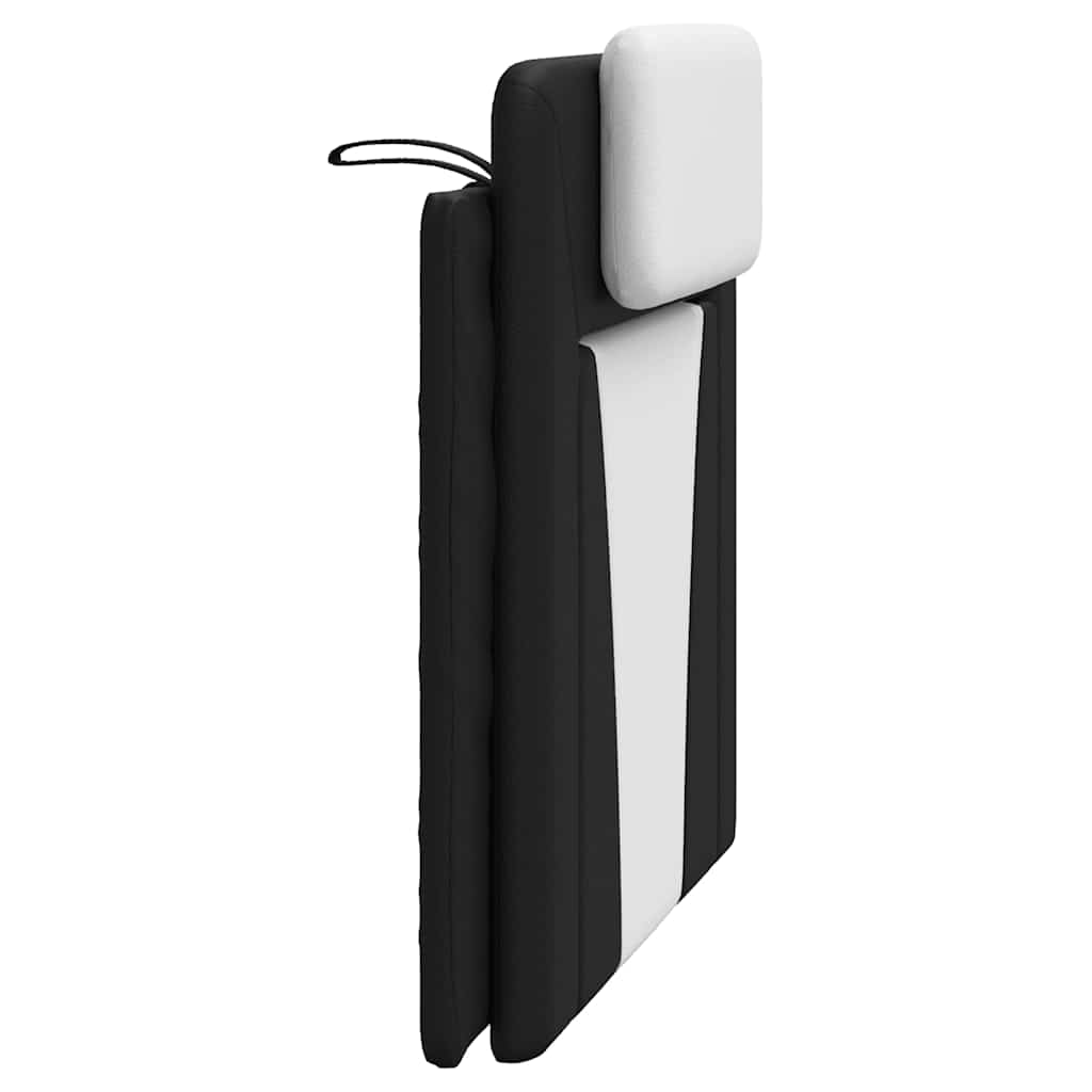 Headboard Cushion "Viana" Black and White 39.4" Faux Leather