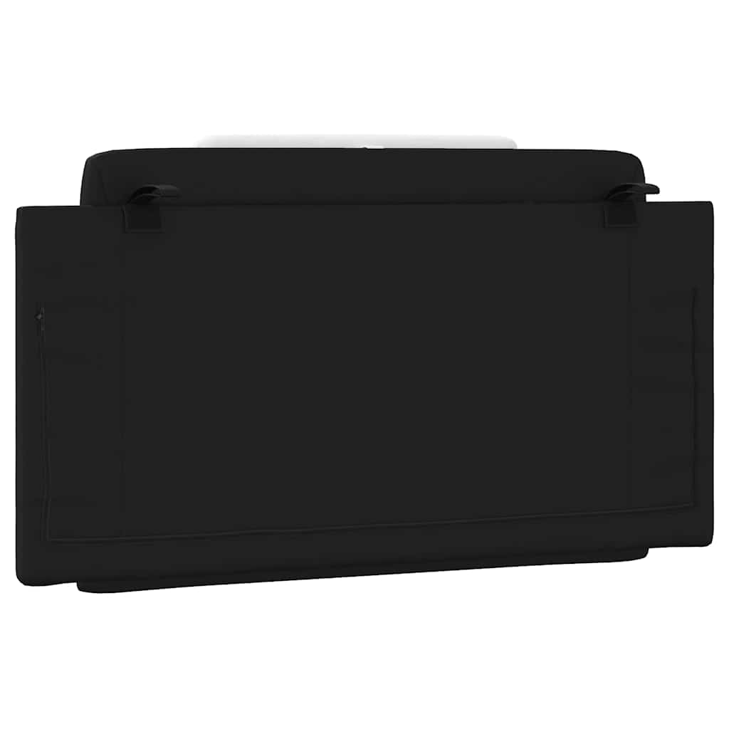 Headboard Cushion "Viana" Black and White 39.4" Faux Leather
