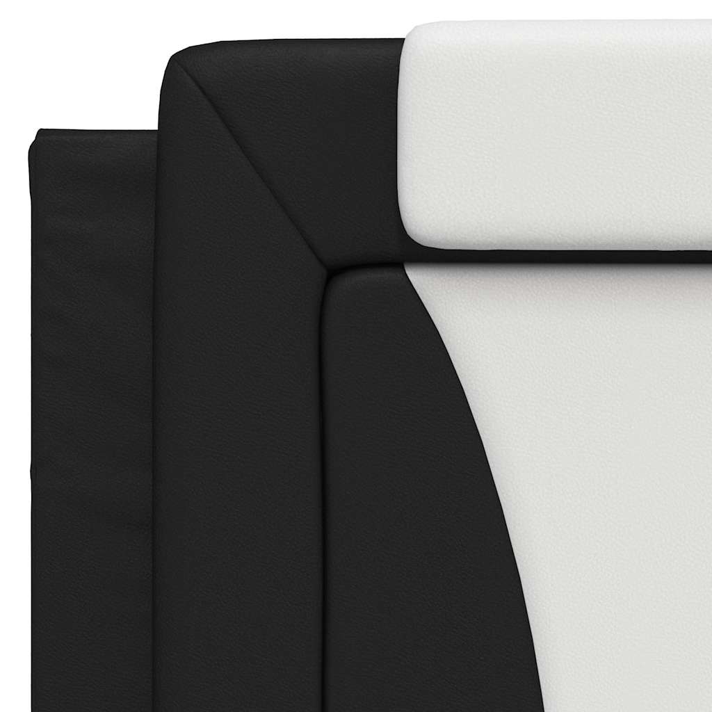 Headboard Cushion "Viana" Black and White 39.4" Faux Leather