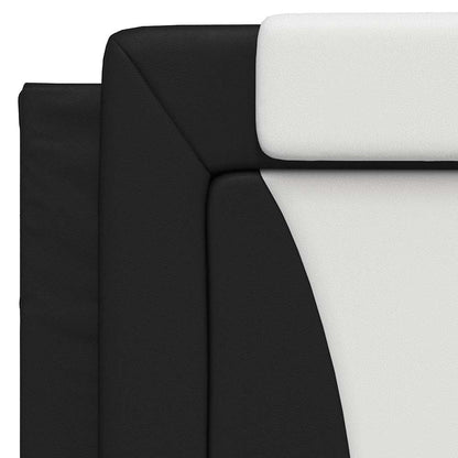 Headboard Cushion "Viana" Black and White 39.4" Faux Leather