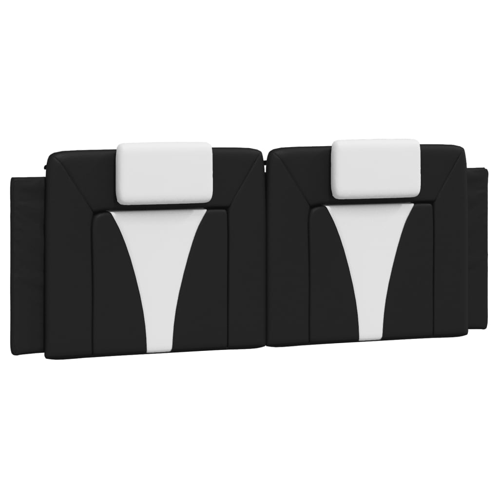 Headboard Cushion "Viana" Black and White 53.9" Faux Leather
