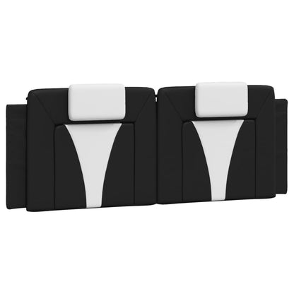 Headboard Cushion "Viana" Black and White 53.9" Faux Leather
