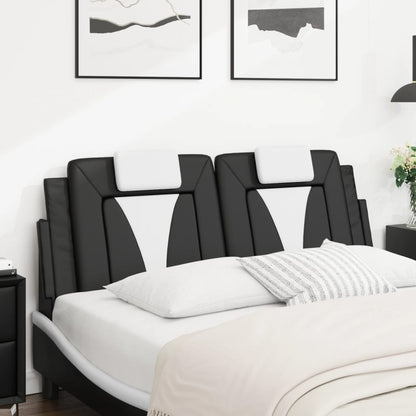 Headboard Cushion "Viana" Black and White 53.9" Faux Leather