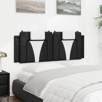 Headboard Cushion "Viana" Black and White 53.9" Faux Leather