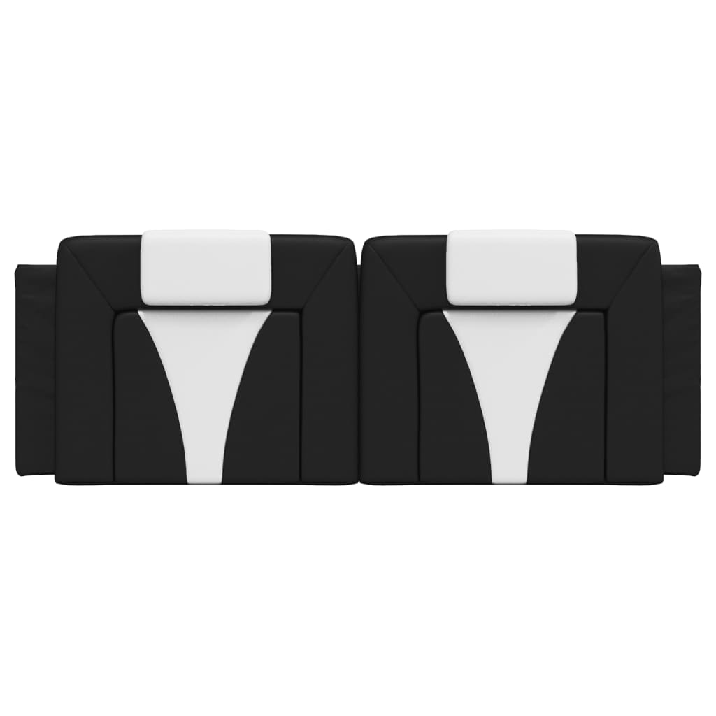 Headboard Cushion "Viana" Black and White 53.9" Faux Leather