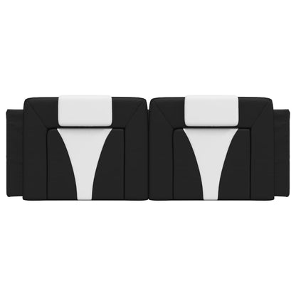 Headboard Cushion "Viana" Black and White 53.9" Faux Leather
