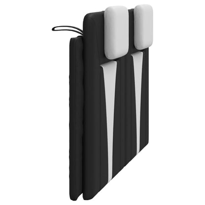 Headboard Cushion "Viana" Black and White 53.9" Faux Leather
