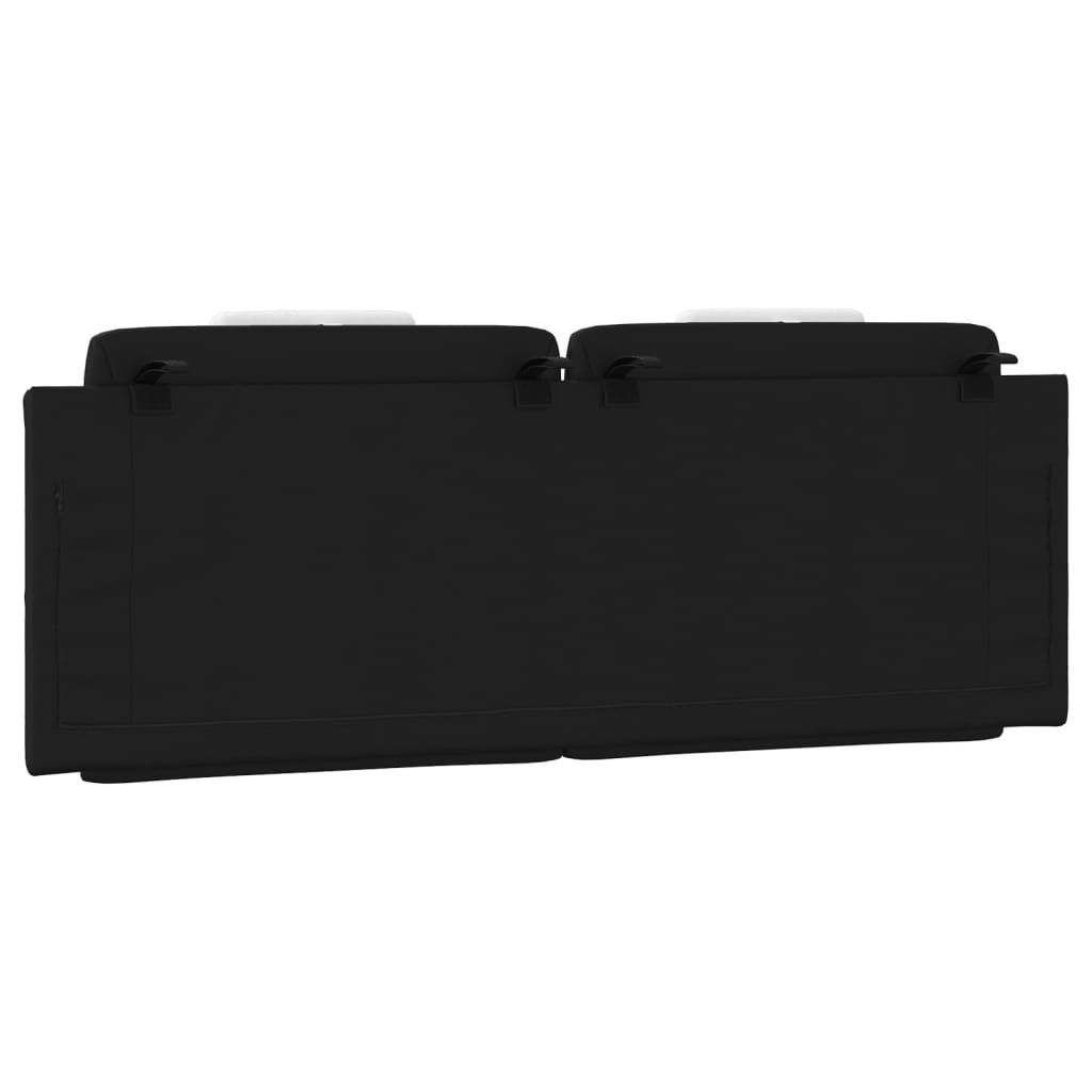 Headboard Cushion "Viana" Black and White 53.9" Faux Leather