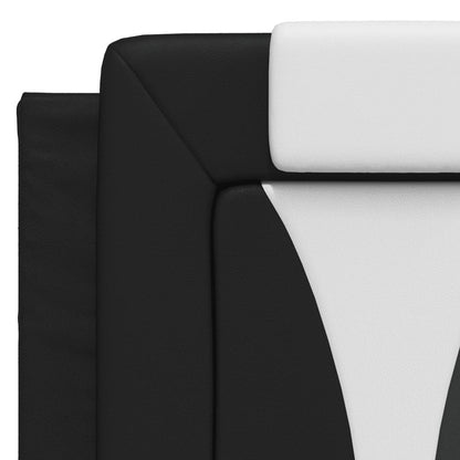 Headboard Cushion "Viana" Black and White 53.9" Faux Leather