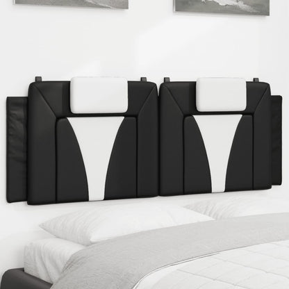 Headboard Cushion "Viana" Black and White 53.9" Faux Leather