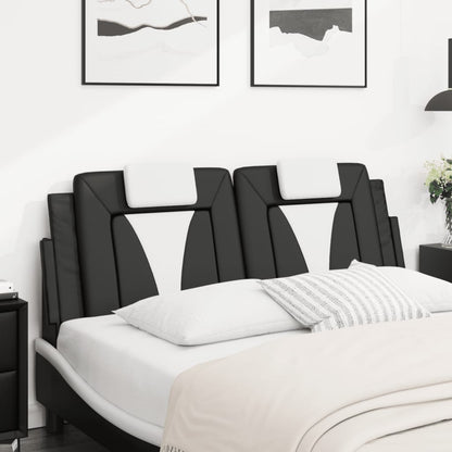 Headboard Cushion "Viana" Black and White 59.8" Faux Leather