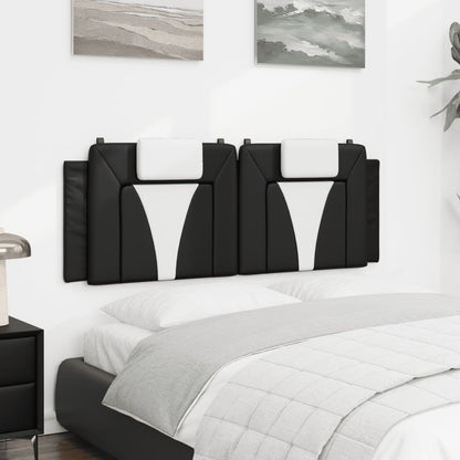 Headboard Cushion "Viana" Black and White 59.8" Faux Leather