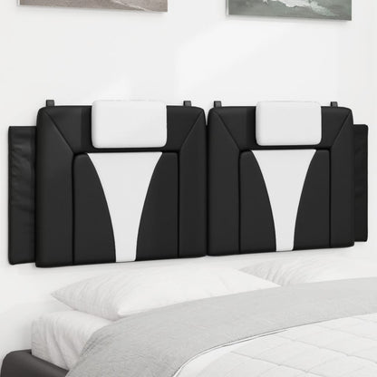 Headboard Cushion "Viana" Black and White 59.8" Faux Leather
