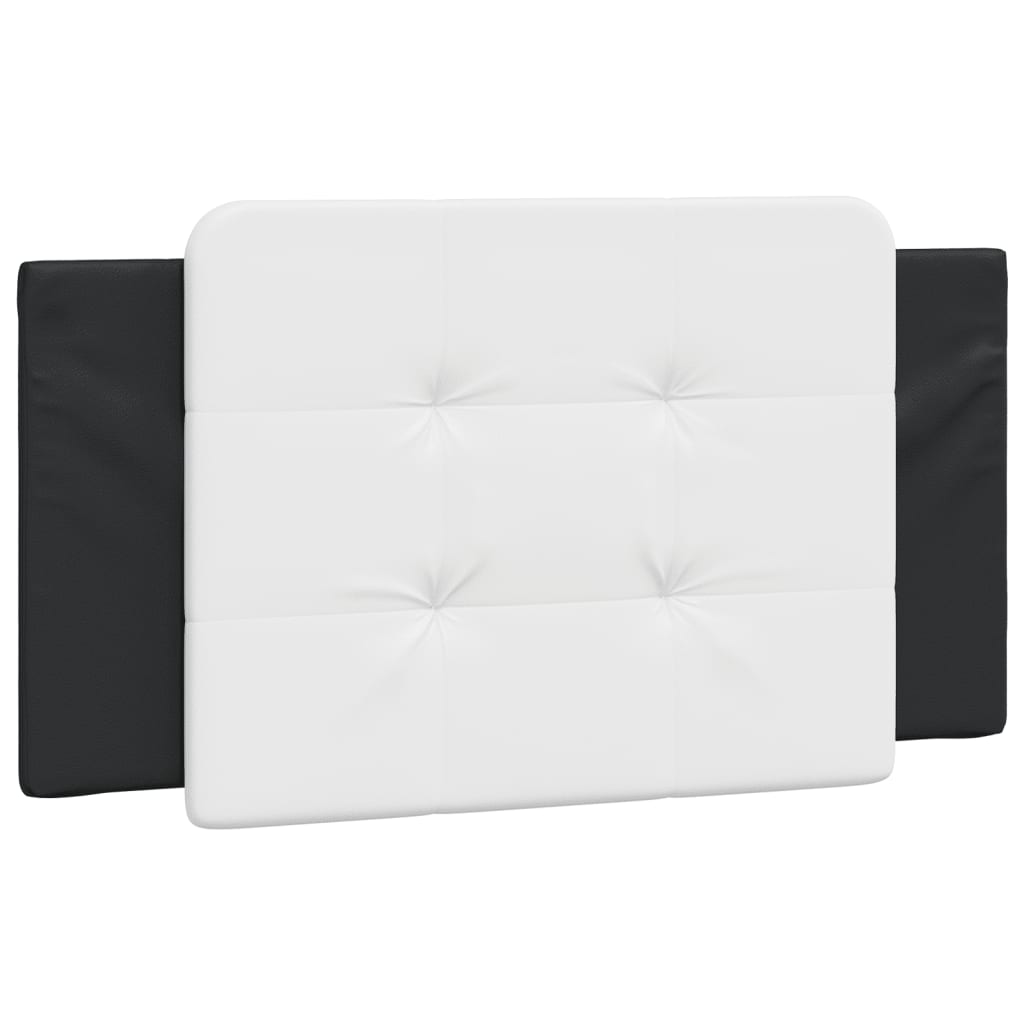 Headboard Cushion "Zadar" White and Black 39.4" Faux Leather