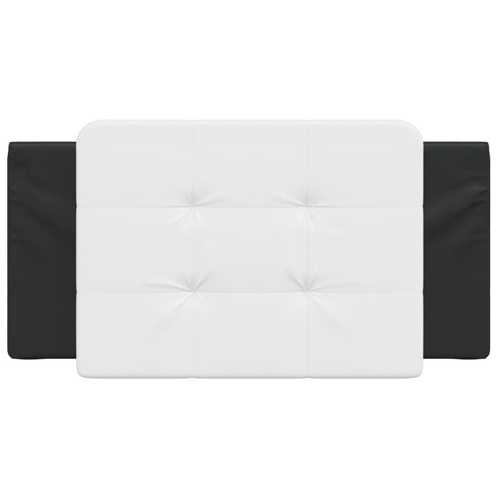 Headboard Cushion "Zadar" White and Black 39.4" Faux Leather