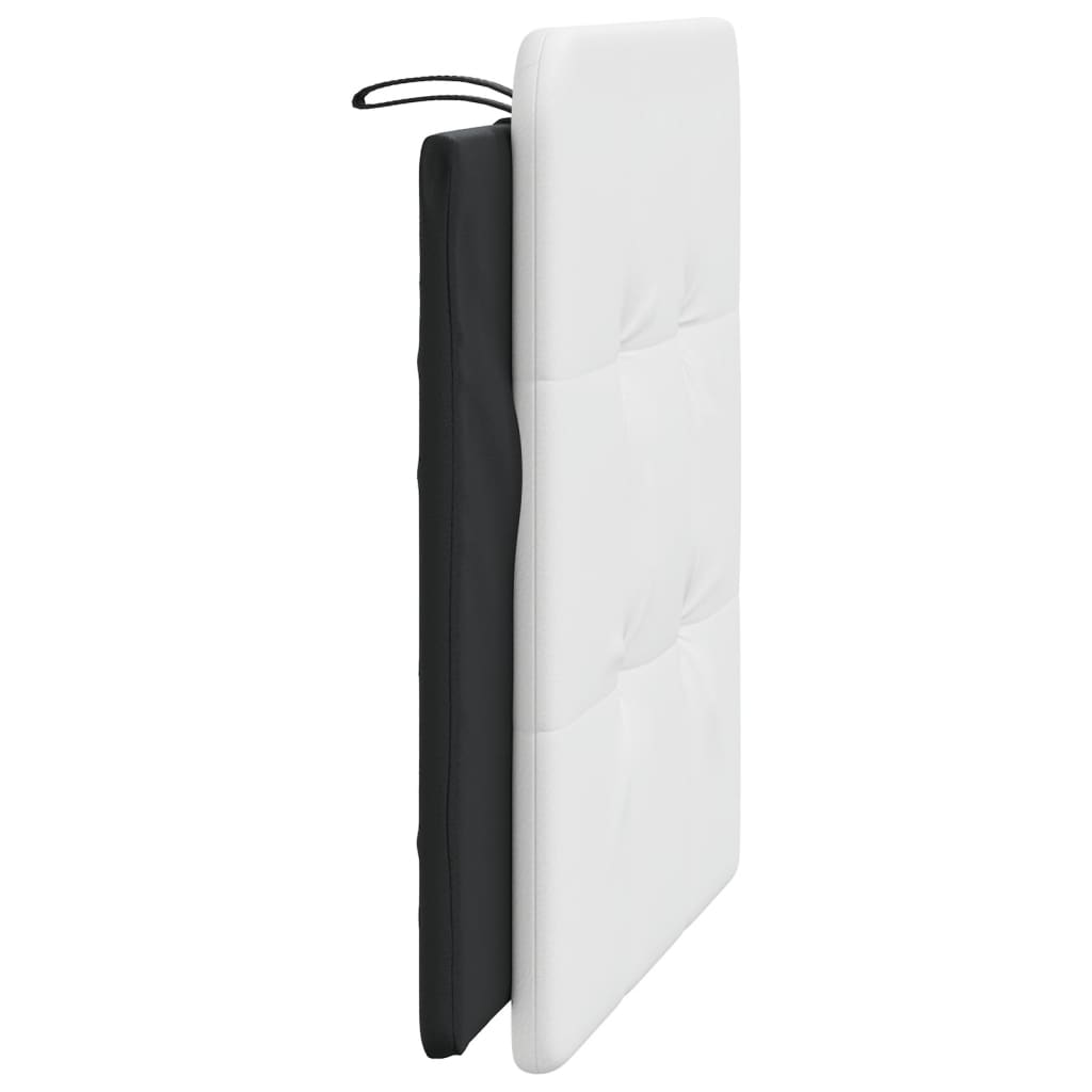 Headboard Cushion "Zadar" White and Black 39.4" Faux Leather