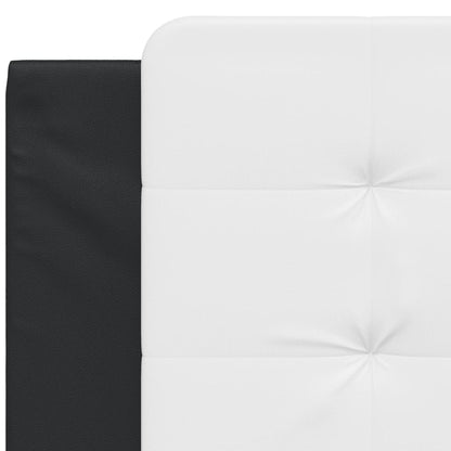 Headboard Cushion "Zadar" White and Black 39.4" Faux Leather