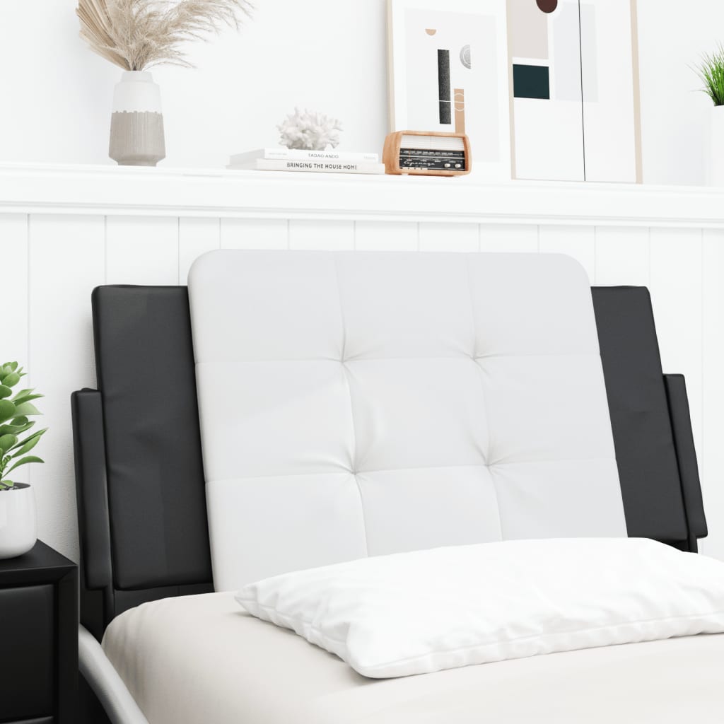 Headboard Cushion "Zadar" White and Black 39.4" Faux Leather