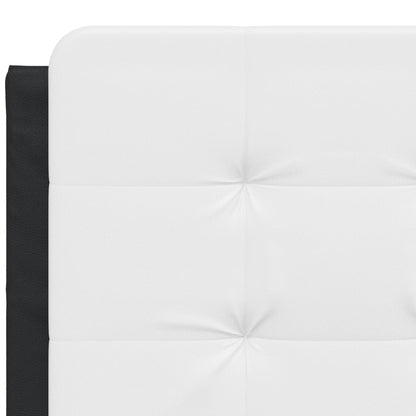 Headboard Cushion "Zadar" White and Black 53.9" Faux Leather