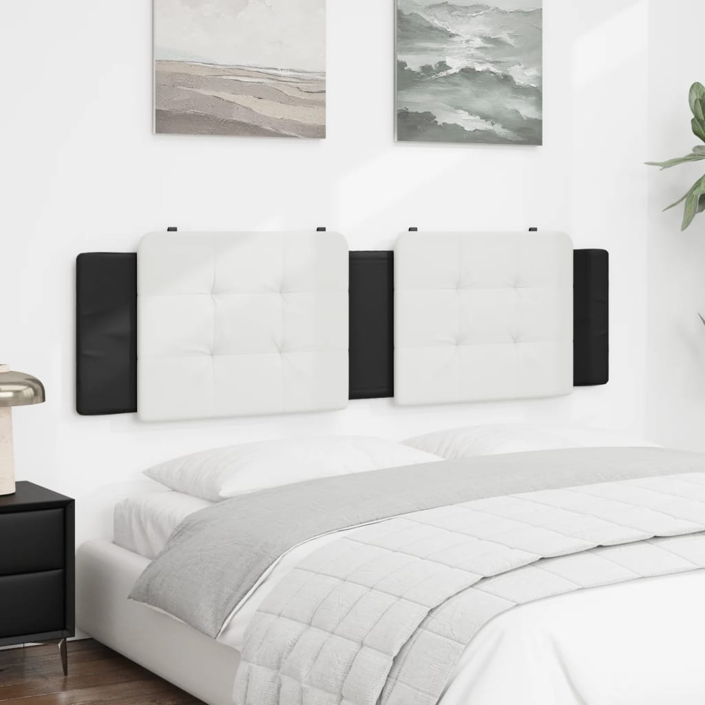 Headboard Cushion "Zadar" White and Black 72" Faux Leather