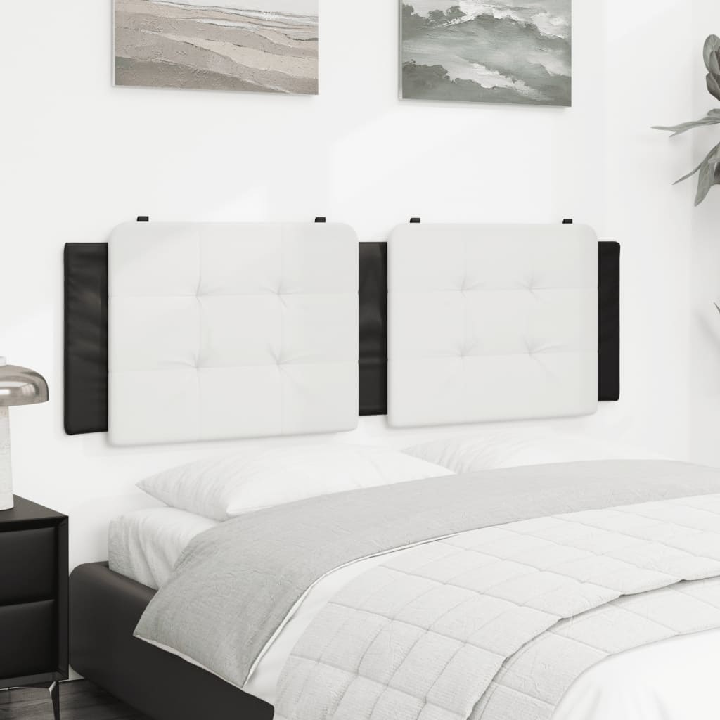 Headboard Cushion "Zadar" White and Black 59.8" Faux Leather