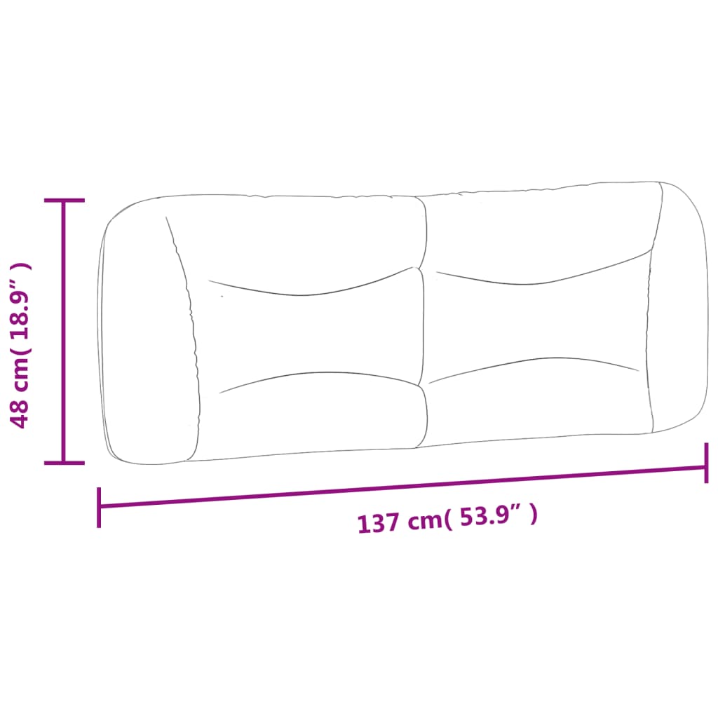 Headboard Cushion "Hvar" Light Gray 53.9" Fabric