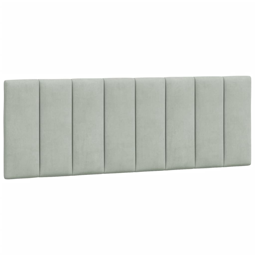 Headboard Cushion "Hanko" Light Gray 53.9" Velvet
