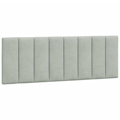 Headboard Cushion "Hanko" Light Gray 53.9" Velvet