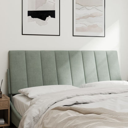 Headboard Cushion "Hanko" Light Gray 53.9" Velvet