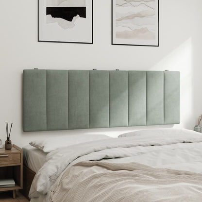 Headboard Cushion "Hanko" Light Gray 53.9" Velvet