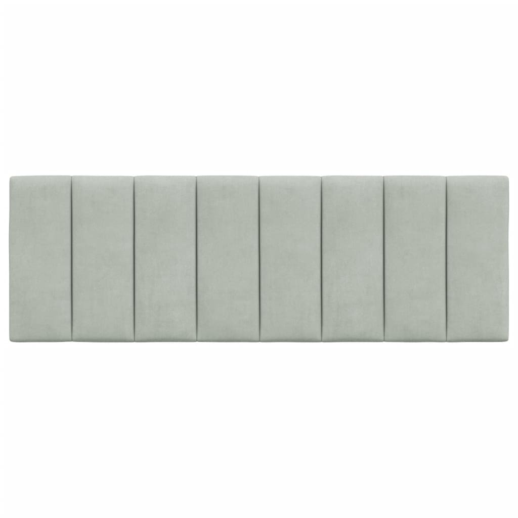 Headboard Cushion "Hanko" Light Gray 53.9" Velvet