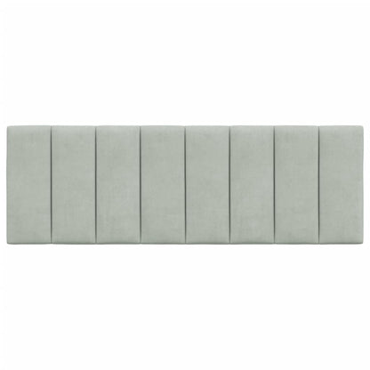 Headboard Cushion "Hanko" Light Gray 53.9" Velvet