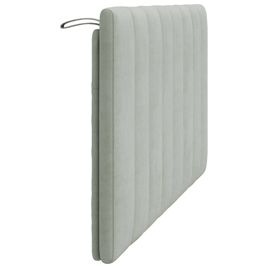 Headboard Cushion "Hanko" Light Gray 53.9" Velvet