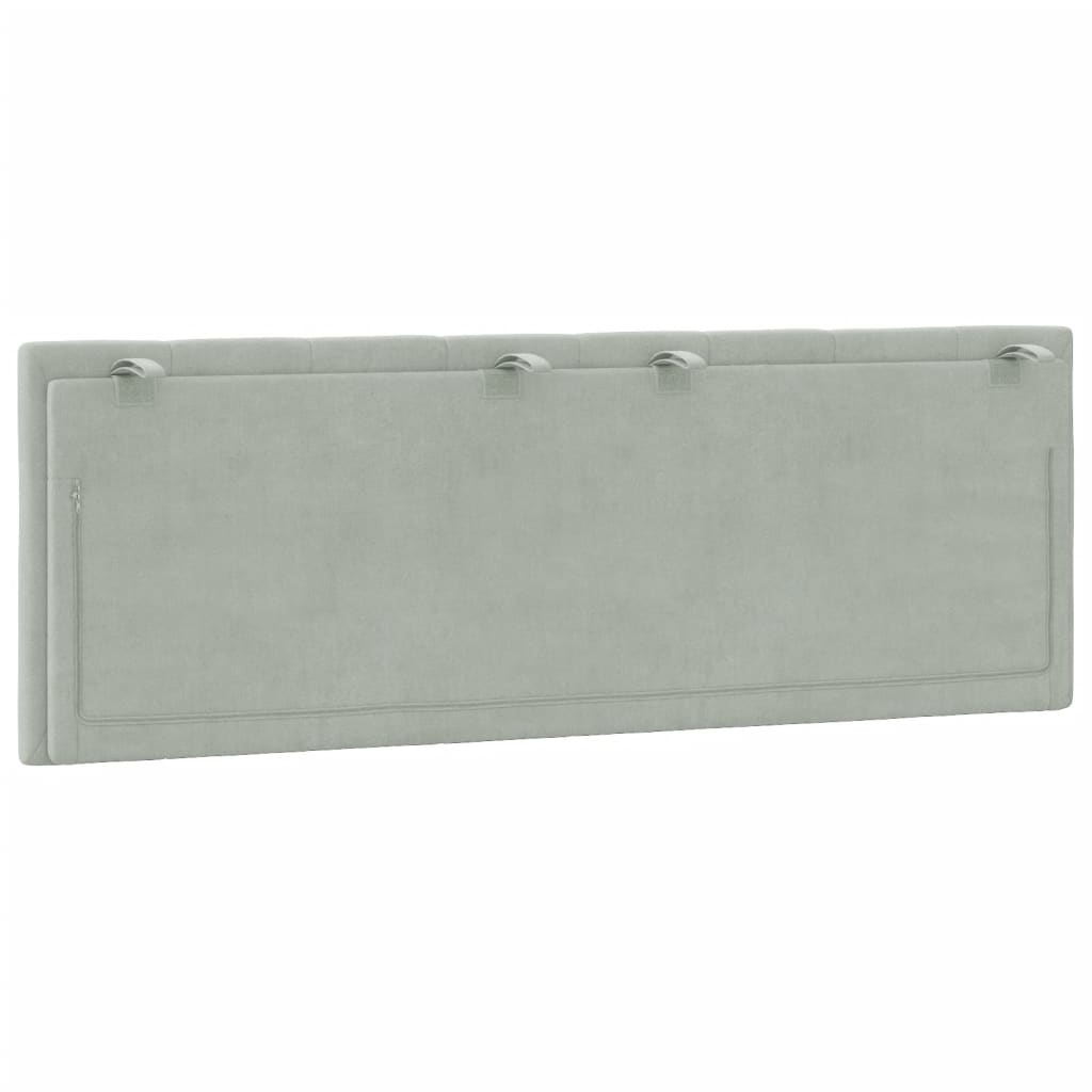Headboard Cushion "Hanko" Light Gray 53.9" Velvet