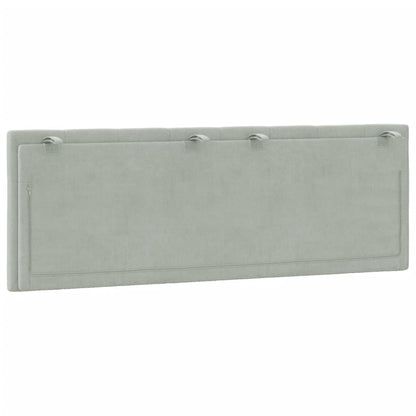 Headboard Cushion "Hanko" Light Gray 53.9" Velvet