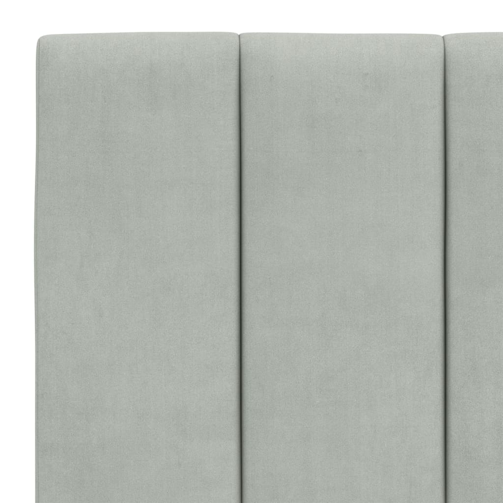Headboard Cushion "Hanko" Light Gray 53.9" Velvet