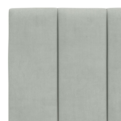 Headboard Cushion "Hanko" Light Gray 53.9" Velvet
